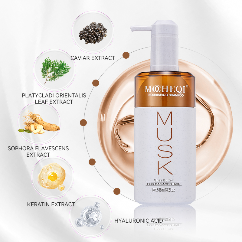 MOCHEQI Shampoo Hidratante Sem Sulfato de Óleo de Argan Orgânico de Marca Própria Nutritivo Reparador Antifrizz para cabelos secos e danificados 
