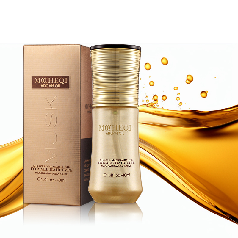 MOCHEQI Private Label Salon Argan Oil Cuidados com os cabelos Nutritivo Reparador Anti-Frizz Óleo hidratante para cabelos secos e todos os tipos de cabelos